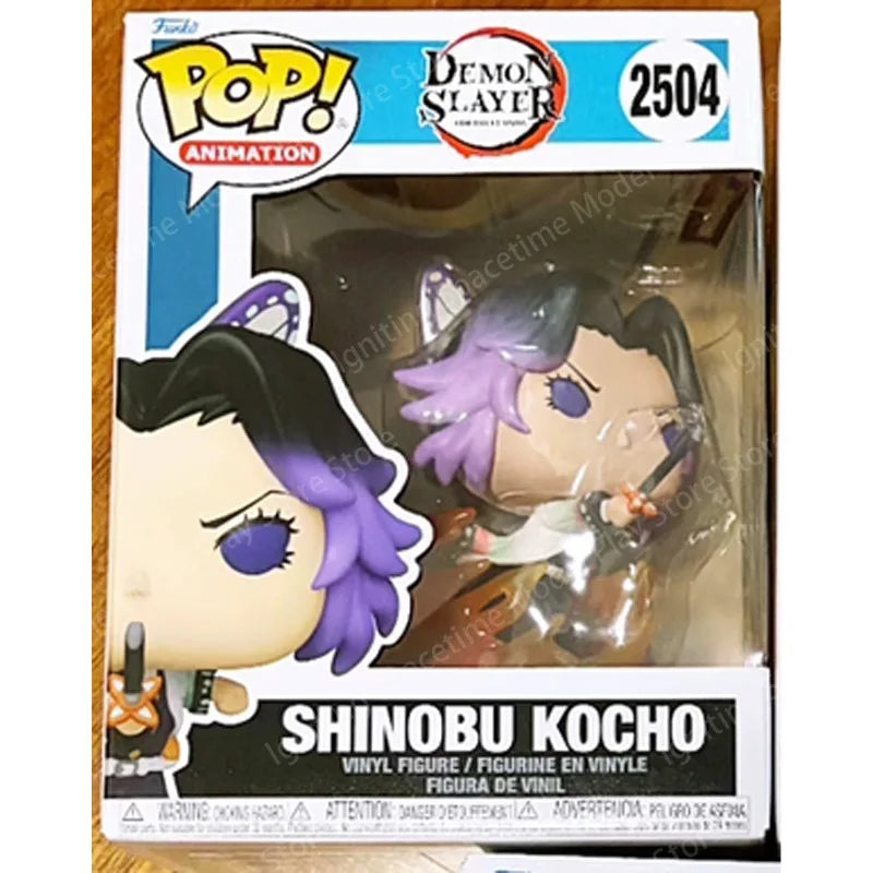 Funko Pop Demon Slayer Set Tanjiro Zenitsu Giyu Shinobu Akaza #2502 #2503 #2504 Figures Collectible Anime Model Ornament Gift