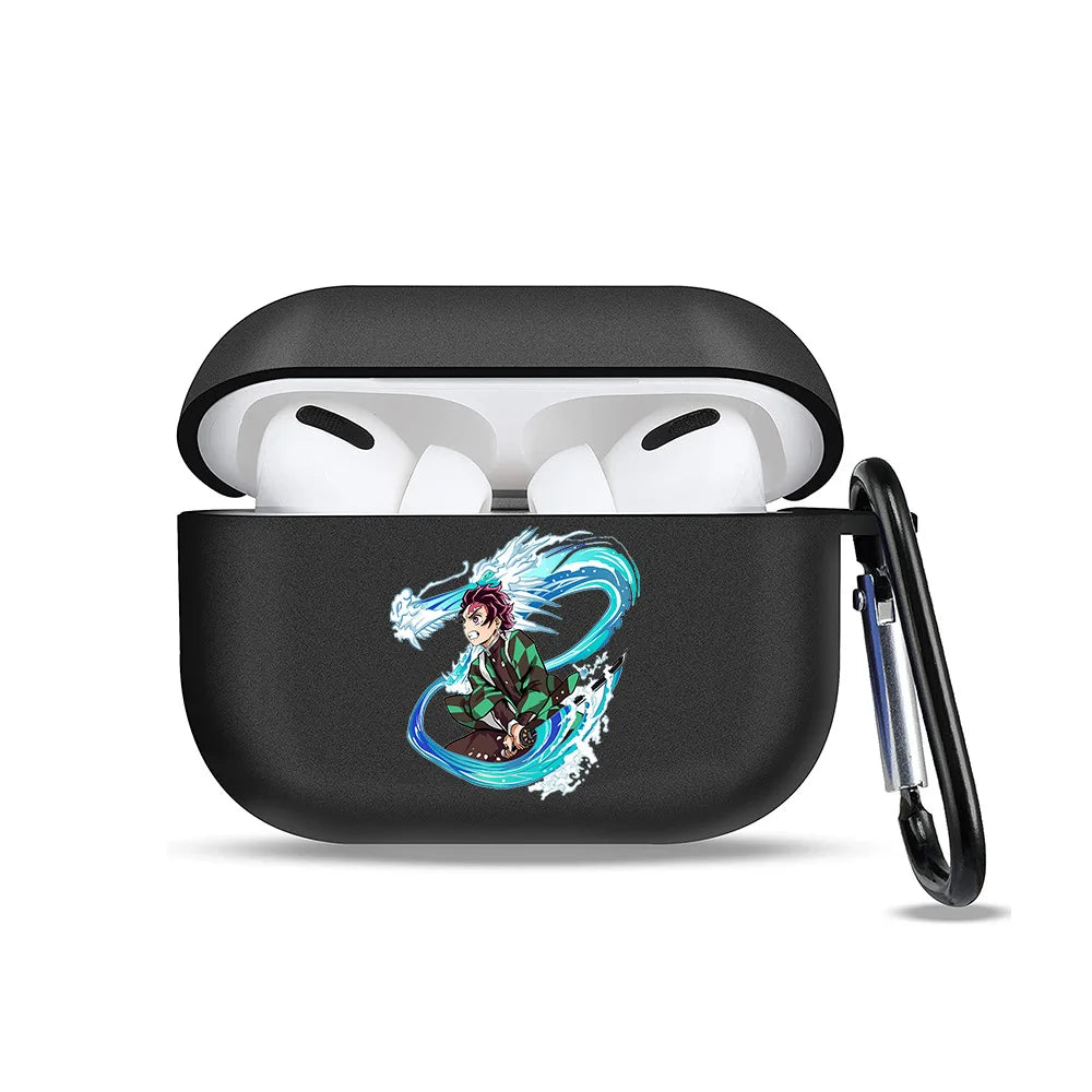 Anime Demon Slayer Earphone Protective Case for Apple AirPods 1 3 4 Pro 2 Bluetooth Earphones Protective Shell Cover Toys Gifts