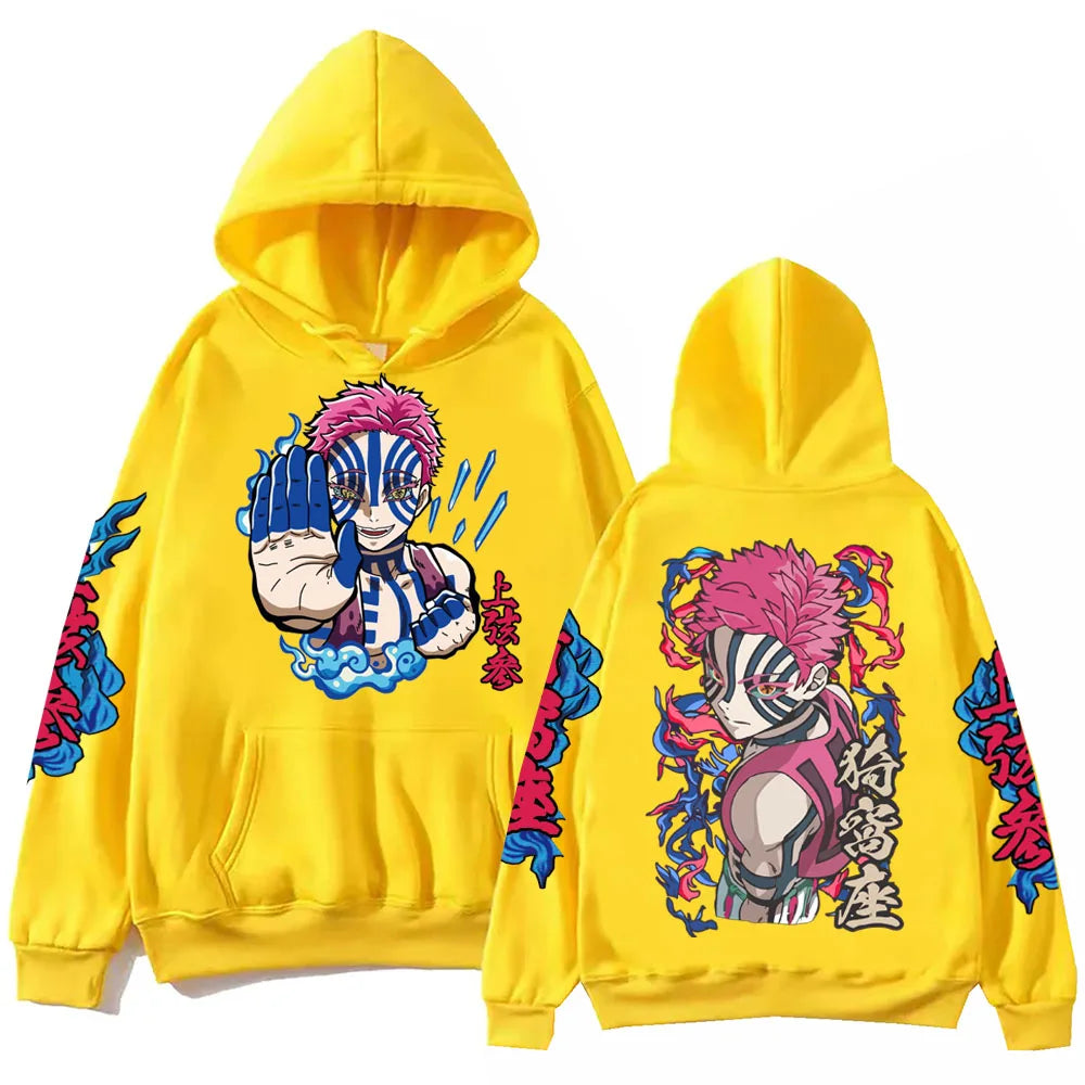 Hot Anime Demon Salyer Akaza Hoodie Harajuku Hip Hop Pullover Tops Sweatshirt Gift