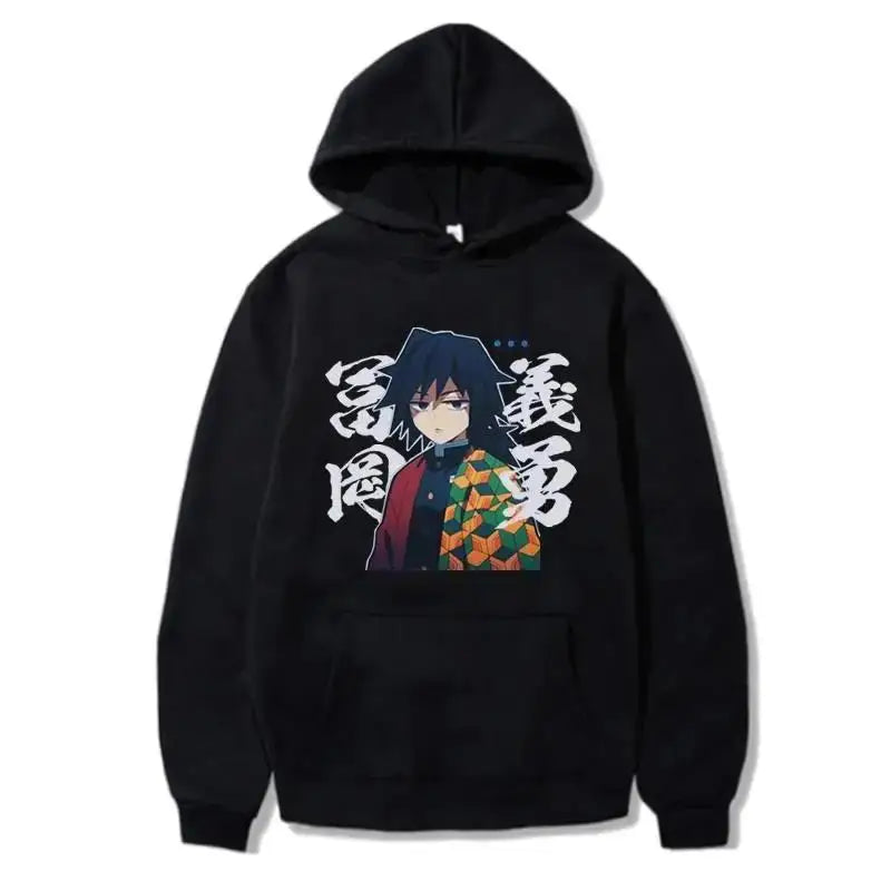 Japanese anime Demon Slayer Tomioka Giyuu pattern printed men's hoodie long-sleeved sweatshirt Unisex streetwear