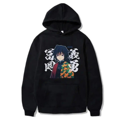 Japanese anime Demon Slayer Tomioka Giyuu pattern printed men's hoodie long-sleeved sweatshirt Unisex streetwear