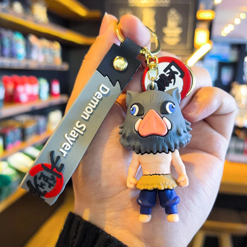 41 Styles Demon Slayer Kimetsu No Yaiba Blade of Ghost Keychain Cute Characters Bag Decor Car Key Chain Ring Fans Gift