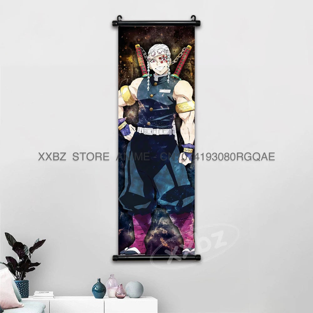 Demon Slayer Scrolls Picture Himejima Gyoumei Wall Art  Tomioka Giyuu Home Decor Rengoku Kyoujurou Hanging Painting Anime Poster