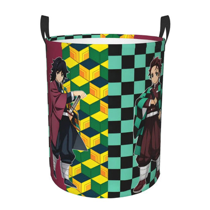 Tanjiro Kamado Demon Slayer Nezuko Kamado Laundry Basket Zenitsu Agatsuma Clothes Hamper for Household Clothes Storage Bag