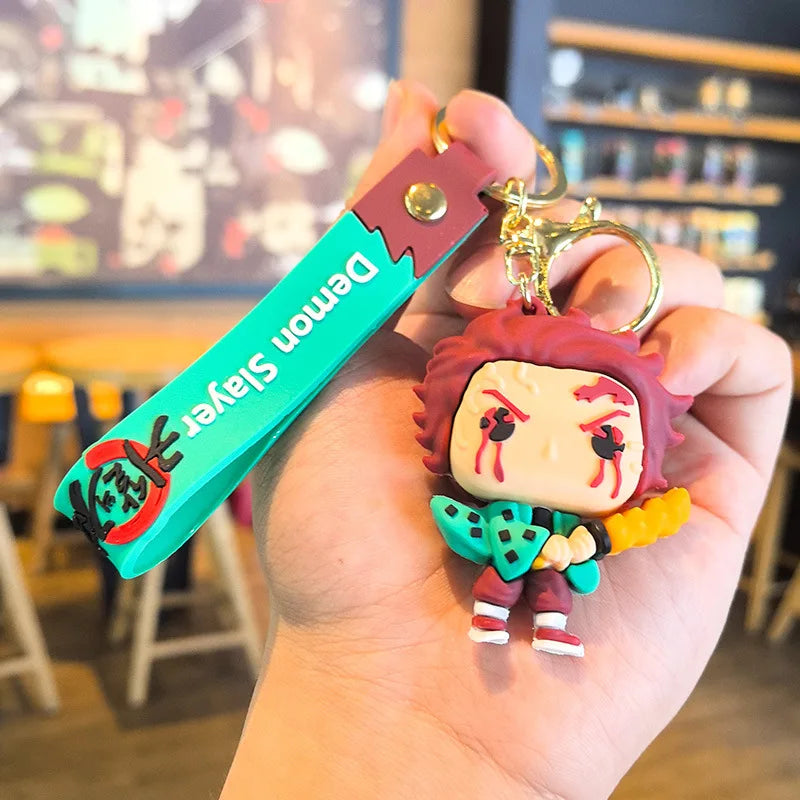 41 Styles Demon Slayer Kimetsu No Yaiba Blade of Ghost Keychain Cute Characters Bag Decor Car Key Chain Ring Fans Gift