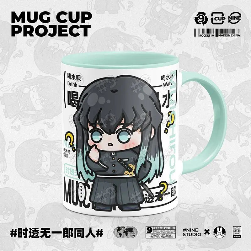 Demon Slayer Kamado Tanjirou Shinazugawa Sanemi creative cartoon ceramic mug home office afternoon tea coffee cup birthday Gifts