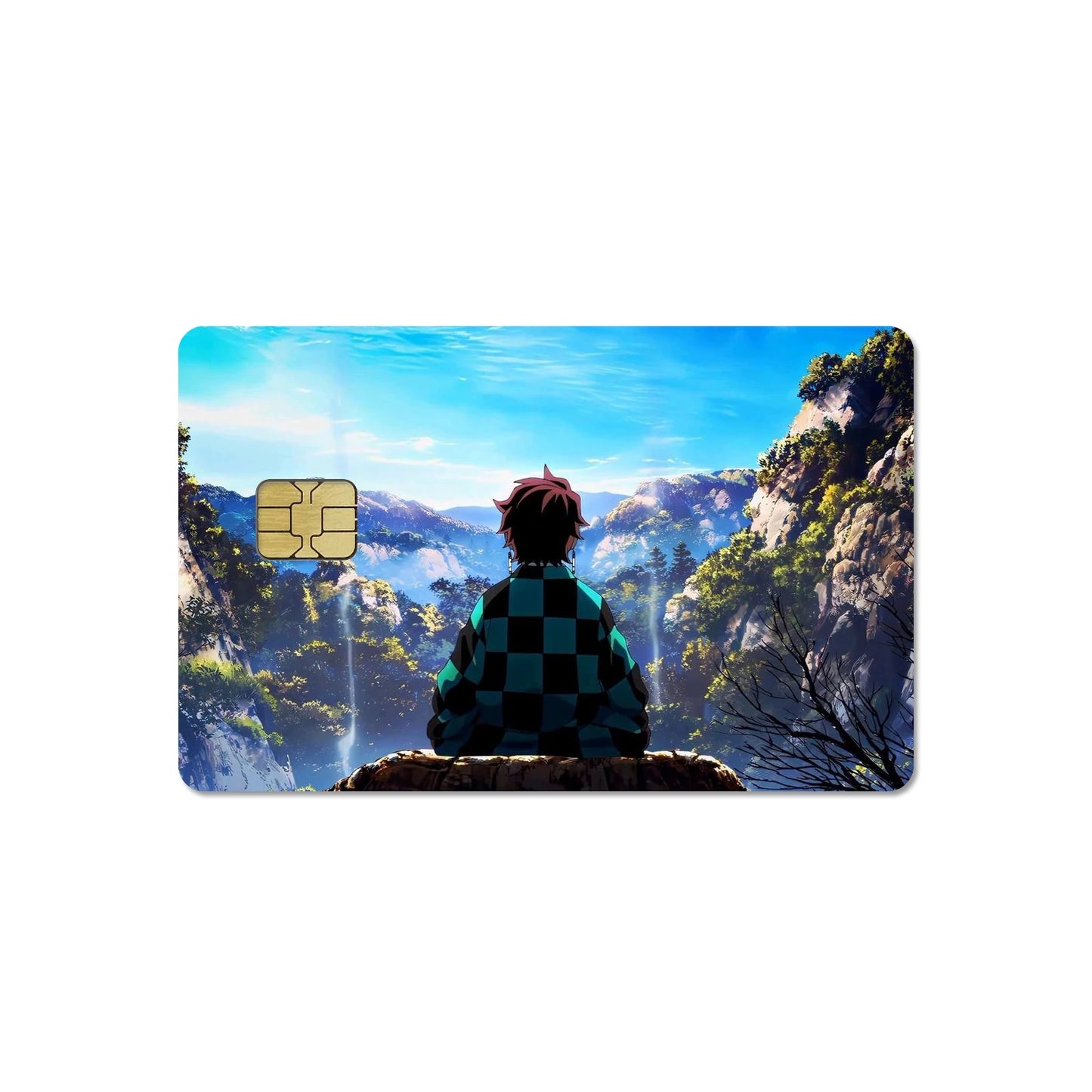 DIY Self-made Anime Demon Slayer 2.5D HD Matte PVC Sticker Film Tape Skin for Credit Card Debit Card Waterproof Sticke Gift