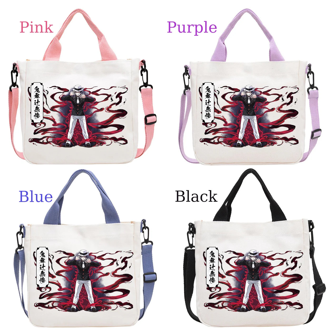 Demon Slayer Kamado Nezuko Tanjirou Anime Cartoon Crossbody Bag Commuting Shoulder Bag Canvas Tote Bags Handbag Birthday Gift