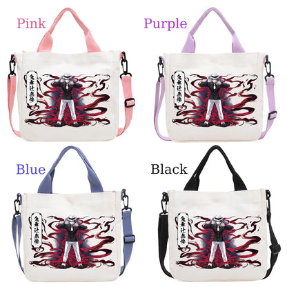 Demon Slayer Kamado Nezuko Tanjirou Anime Cartoon Crossbody Bag Commuting Shoulder Bag Canvas Tote Bags Handbag Birthday Gift