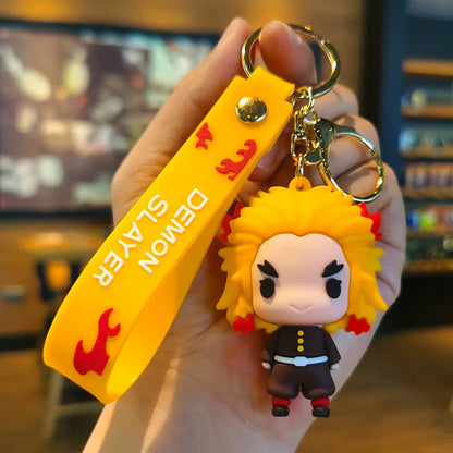 41 Styles Demon Slayer Kimetsu No Yaiba Blade of Ghost Keychain Cute Characters Bag Decor Car Key Chain Ring Fans Gift