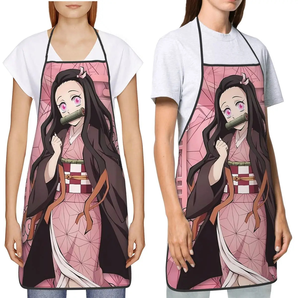 Nezuko Apron Chef Cooking Cuisine Tablier Sleeveless Bib Kitchen Cleaning Pinafore for Women Men Painting
