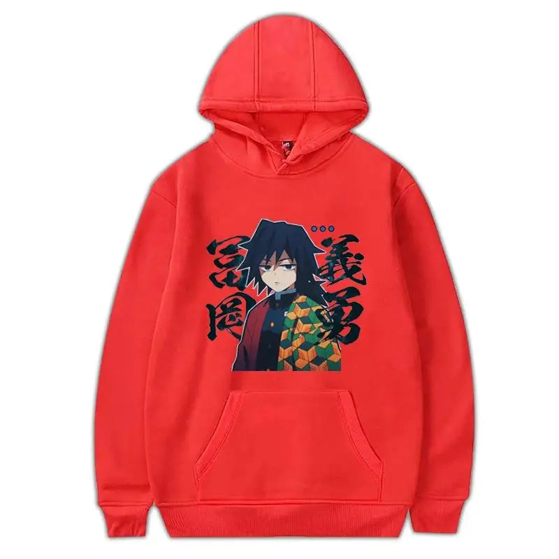 Japanese anime Demon Slayer Tomioka Giyuu pattern printed men's hoodie long-sleeved sweatshirt Unisex streetwear
