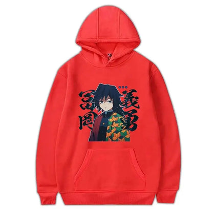 Japanese anime Demon Slayer Tomioka Giyuu pattern printed men's hoodie long-sleeved sweatshirt Unisex streetwear