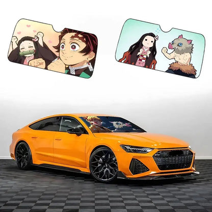 I-Inosukes Zenitsus T-Tanjiros Car SunShade Windshield Cover UV Protection Auto Visor Accessories For Cars