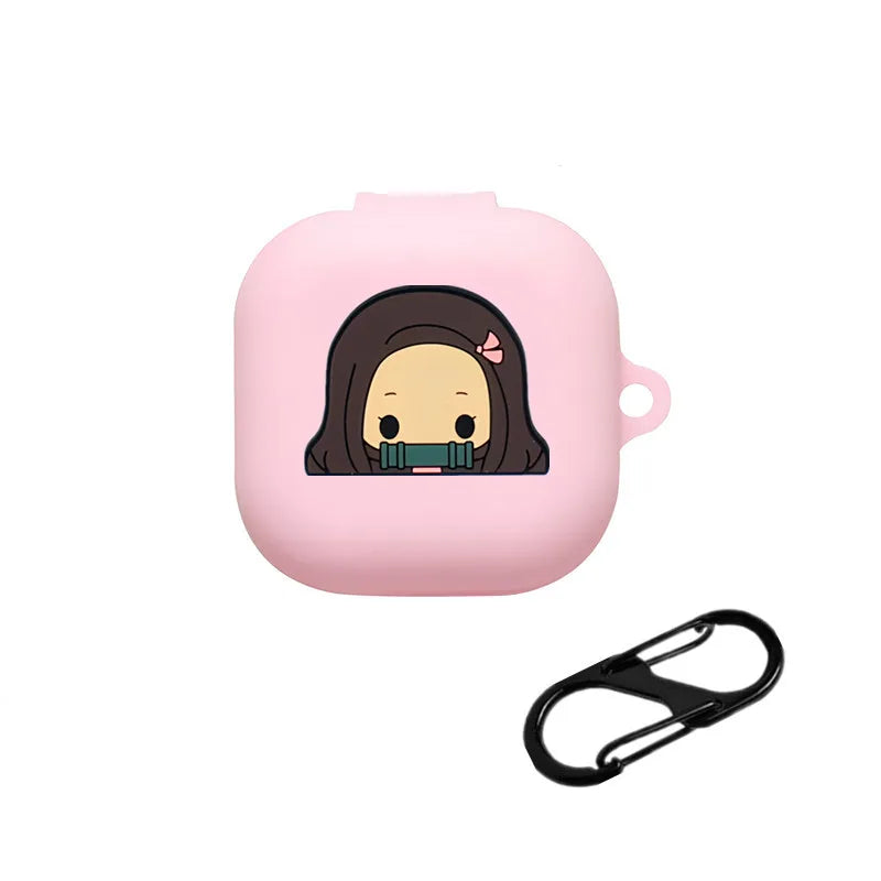 Funko Demon Slayer Earphone Case for Samsung Galaxy Buds 4/4Pro Silicone Wireless Earbuds Cover for Buds Live/Fe/Core With Hook