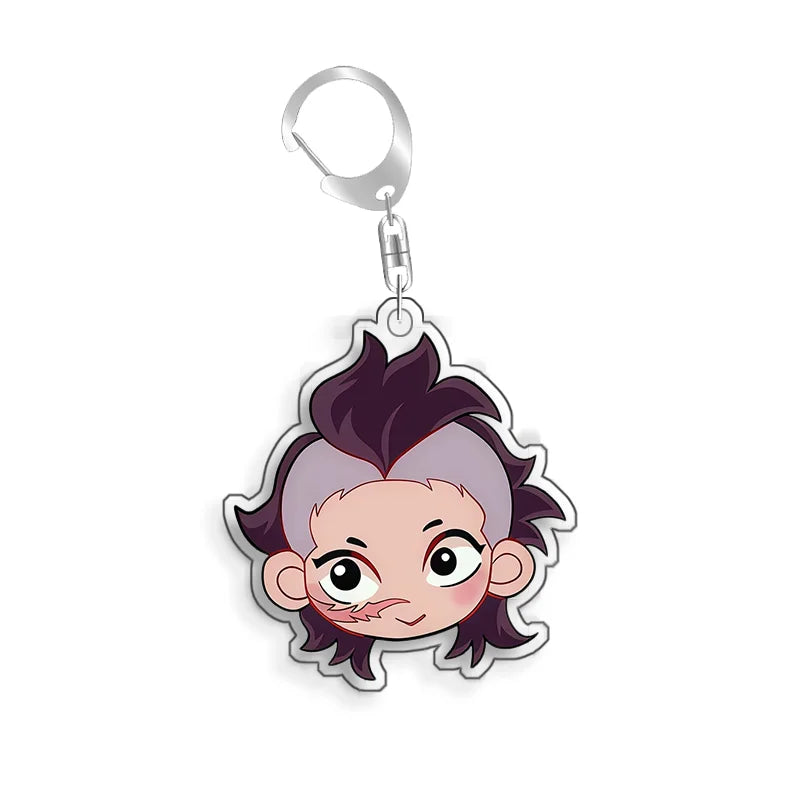 For Demon Slayer Daki Akaza Gyutaro Kokushibo Douma Obanai Iguro Acrylic Selfmade Cartoon Anime Keychain Pendant Toy Gift 5cm