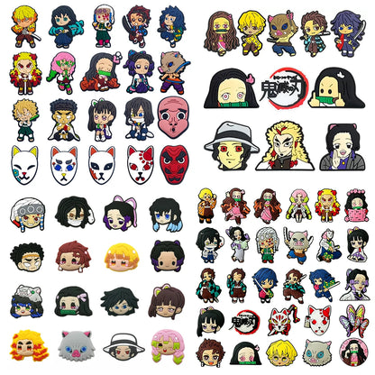 11-31pcs Hot Toys Japanese Popular Manga Demon Series Shoe Charms Cartoon Clog Sandal Shoes Accessories Decoration Kids Gifts
