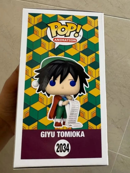 Demon Slayer Giyu Tomioka Holiday #2034 Funko Pop Action Doll 4.3In Special Edition Vinyl Sculpture Toy Collecti Souvenirs Gifts