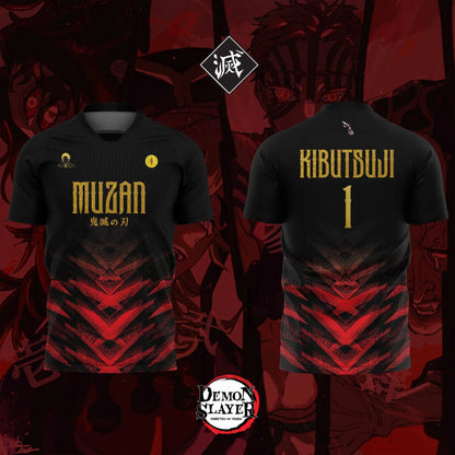 2026 Bandai Demon Slayer Anime MUZAN NO.1 3D Print Football Jersey for Men's Tshirt Summer Sports Casual Tees Kids/Adult Y2K