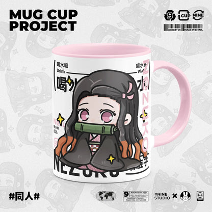 Demon Slayer Kamado Tanjirou Shinazugawa Sanemi creative cartoon ceramic mug home office afternoon tea coffee cup birthday Gifts