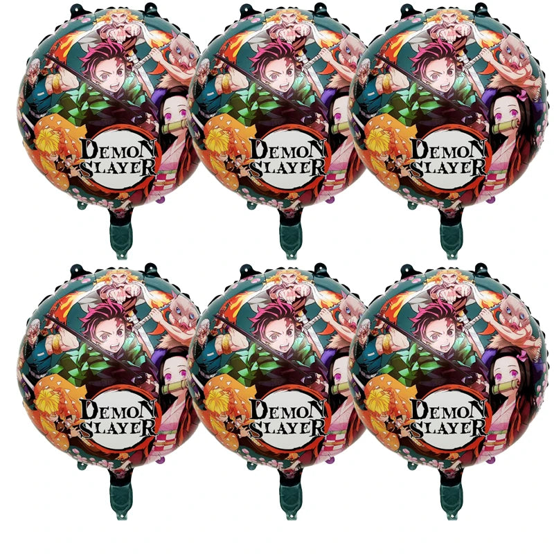 Demon Slayer Boy Foil Balloon Party Decoration Anime Cartoon Figure Decorative Ballons Photo Props Ornaments Toy Birthday Gift