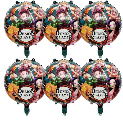 Demon Slayer Boy Foil Balloon Party Decoration Anime Cartoon Figure Decorative Ballons Photo Props Ornaments Toy Birthday Gift