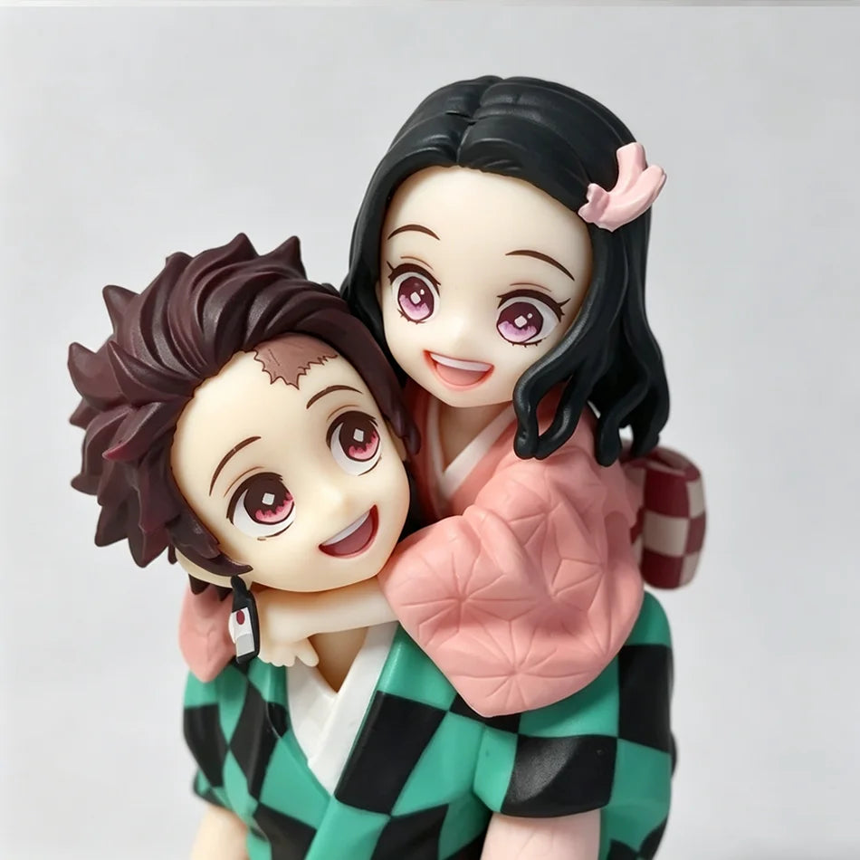 12.5cm Demon Slayer Tanjiro & Nezuko PVC Collectible Cartoon Figure Model Toy Creative Personalized with Packaging Box