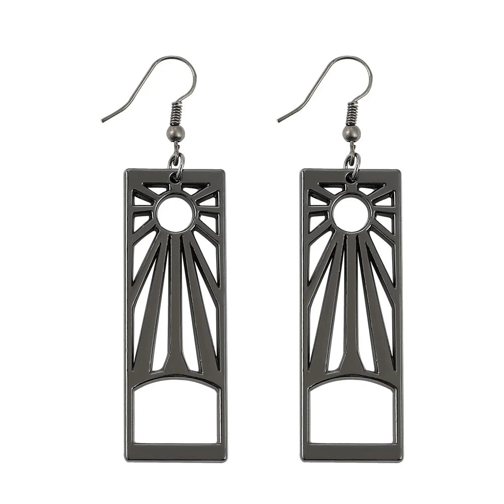 New Demon and The Slayer Metal Earring Popular Cartoon Movie Series Dangle Earring Jewelry for Woman Man Peripheral Souvenirs