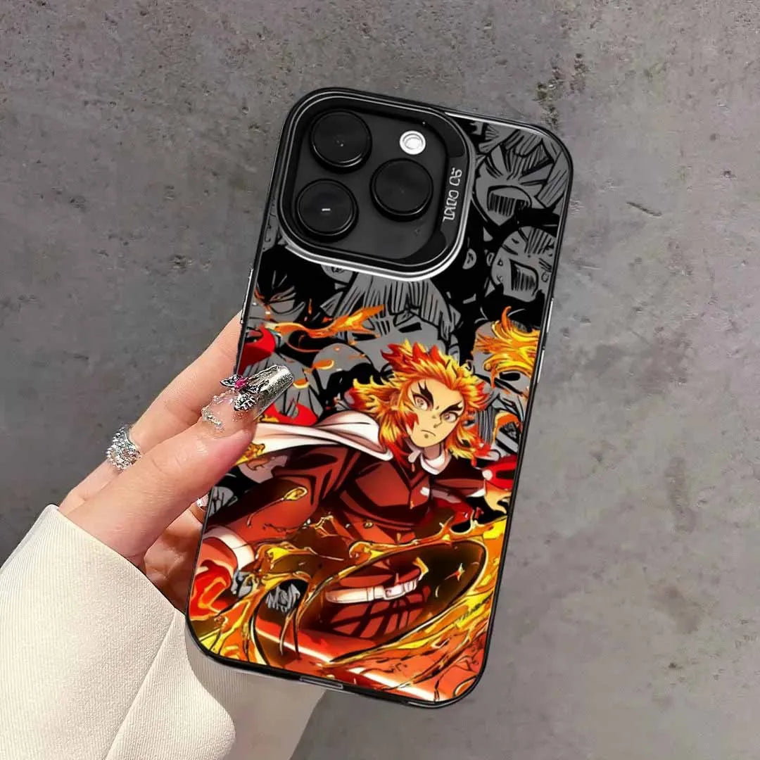 Demon Slayer Cartoon Anime Frosted Case for iPhone 17 Air 16 E 15 14 Plus 13 12 Mini 11 Pro Max Acrylic Sheet Silicone Cover