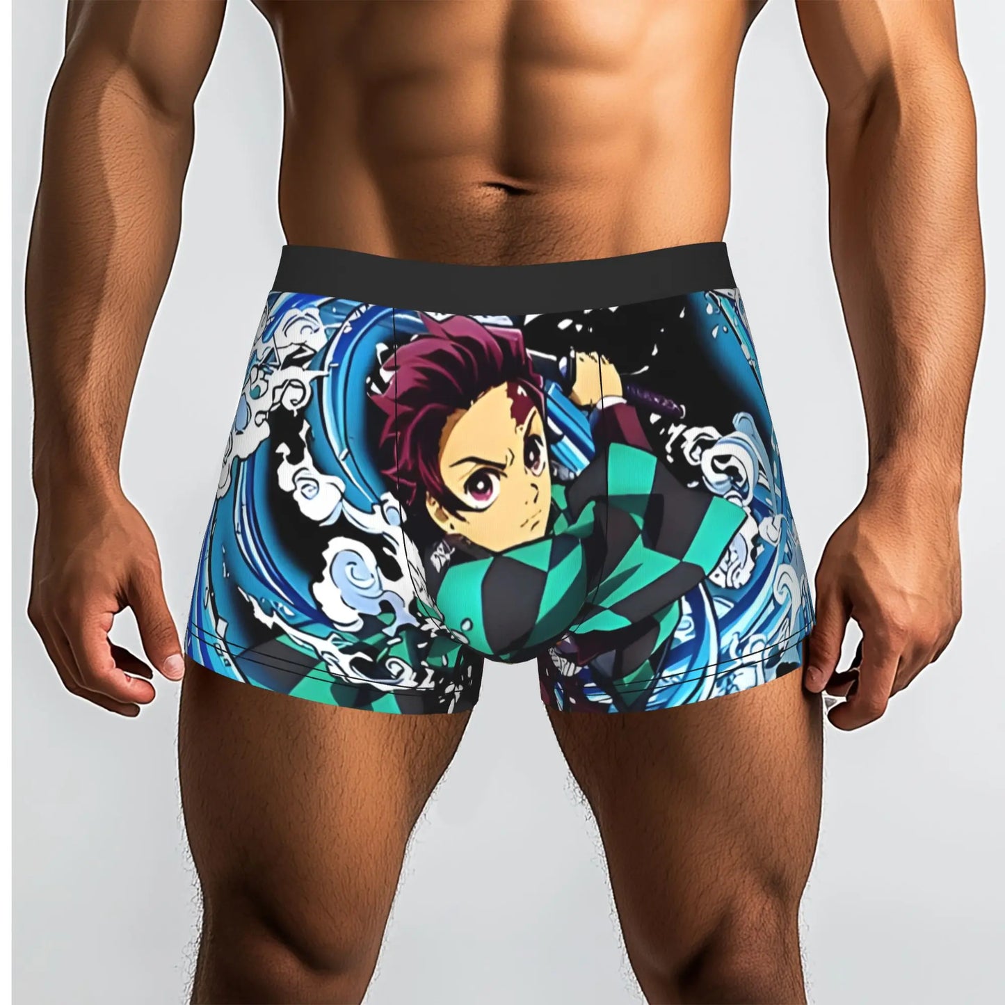 The Battle Crazed Demon   Akaza Bandai Demon Slayer Underpants Breathbale Panties Men's Underwear Print Shorts Boxer Briefs