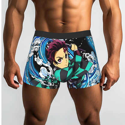 The Battle Crazed Demon   Akaza Bandai Demon Slayer Underpants Breathbale Panties Men's Underwear Print Shorts Boxer Briefs