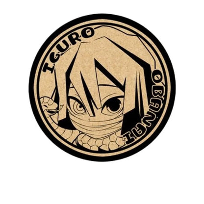 Demon Slayer Cork Coaster,Tanjiro Nezuko Anime Drink Cup Mat, Non-slip Heat Resistant Wooden Pad, Creative Table Decor Gift, 1pc