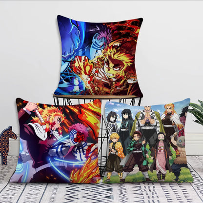 anime art comic d-Demon s-Slayer cushion cover Comfortable soft Pillow Case for Sofa Living Room Home Decor Protective Covers