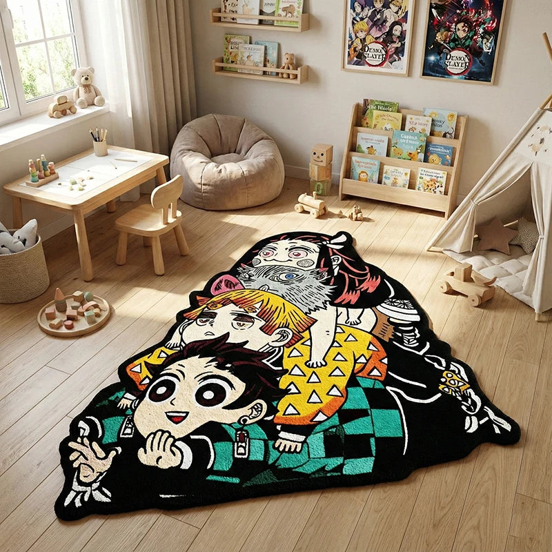 Tapis découpé chibi du trio