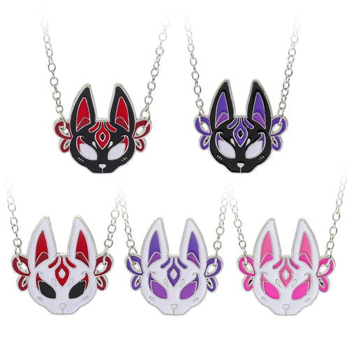 Demon Slayer fox Mask Pendant Necklace, Demon Slayer Pendant Accessory Suitable for Cosplay Accessories