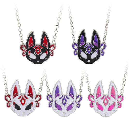 Demon Slayer fox Mask Pendant Necklace, Demon Slayer Pendant Accessory Suitable for Cosplay Accessories