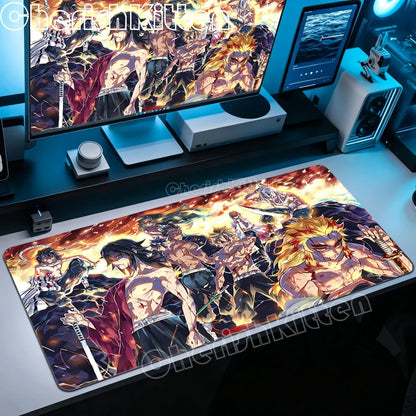 XXL Mouse Pad Large Demon Slayer Mousepad Office Computer Keyboard Gaming Table Mats for Laptop PC Anti-Slip Rubber Desk Mat
