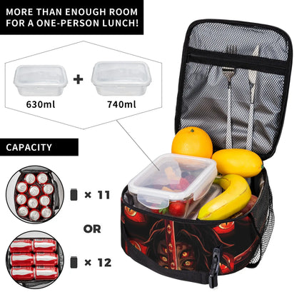 1 Piece Portable Lunch Container Upper Moon One  Zipper Closure Durable Pocket Demon Slayer  For Lunch Lunch Box Bag