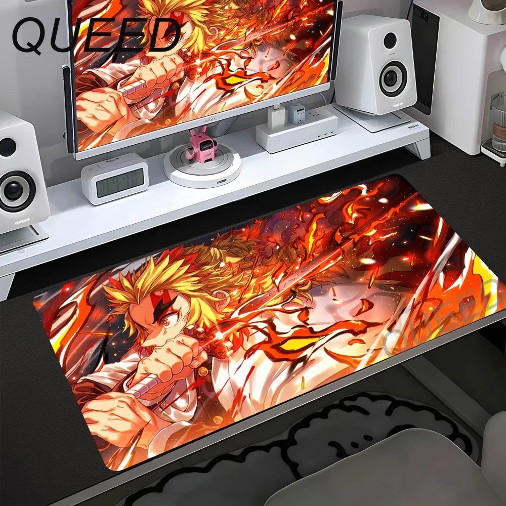 HD Printing Computer Gaming Locking Edge Non-slip Mouse Pad New Cool Anime Demon Slayer Mousepad Keyboard PC Lockrand Desk Mats