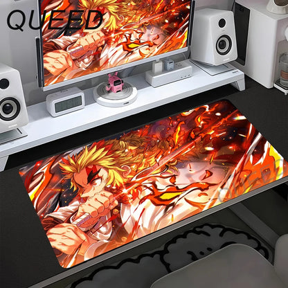 HD Printing Computer Gaming Locking Edge Non-slip Mouse Pad New Cool Anime Demon Slayer Mousepad Keyboard PC Lockrand Desk Mats
