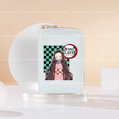 New Demon Slayer Wallet Woman Man Fashion Zipper Wallet Anime Cartoon Coin Purse Man Card Holder Fashion Money Bag Birthday Gift