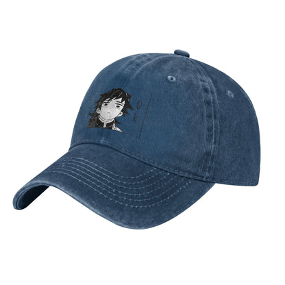 Giyuu Tomioka Demon Slayer Baseball Caps Casual Distressed Washed  Snapback Cap for Men Women Outdoor Activities Adjustable Caps