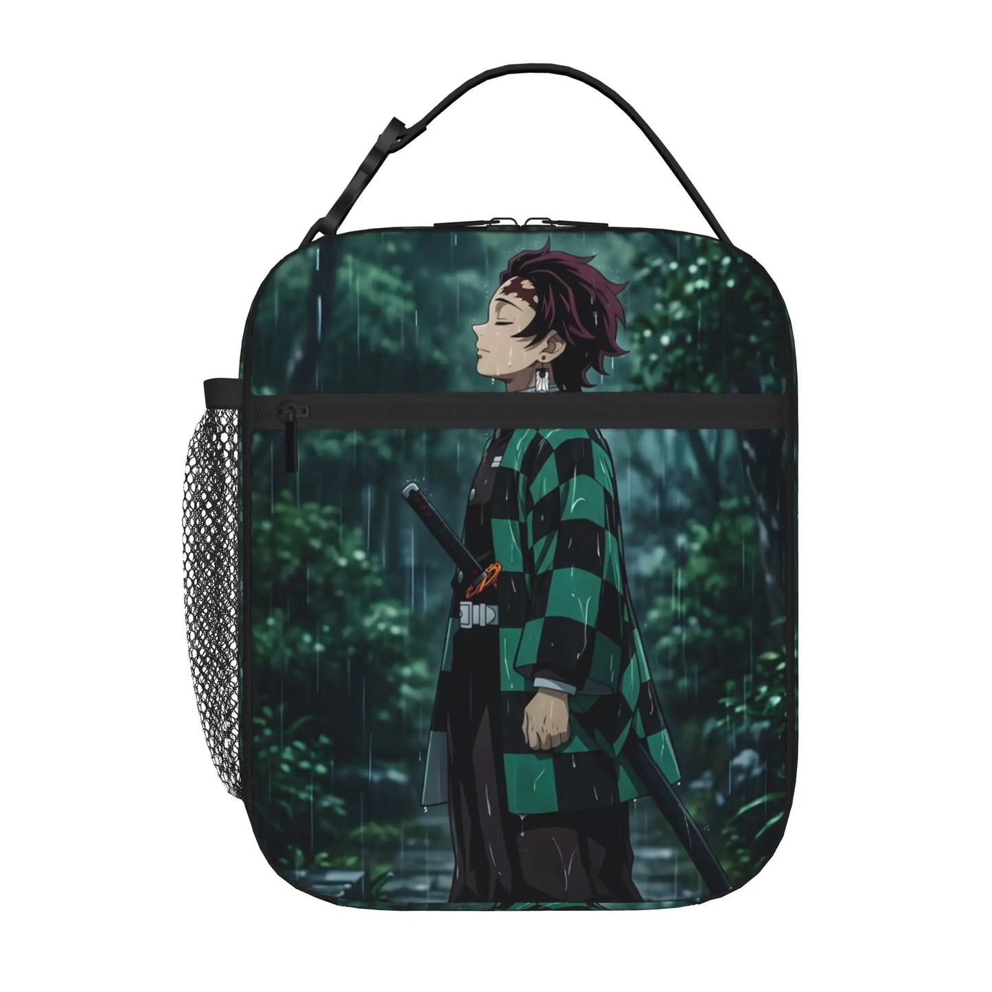 1 Piece Zipper Closure Muichiro Set Storage Bag Pocket Demon Slayer  School Lunch Food Box Reusable For Lunch Food Bag
