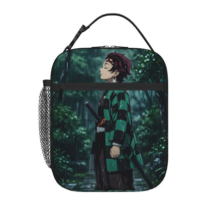 1 Piece Zipper Closure Muichiro Set Storage Bag Pocket Demon Slayer  School Lunch Food Box Reusable For Lunch Food Bag