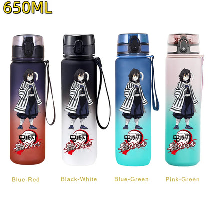 650ML Demon Slayer Kamado Tanjirou Rengoku Kyoujurou Portable Sports Water Bottle Leak Proof Outdoor Travel Sports Fitness Jugs