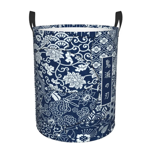 Panier floral indigo
