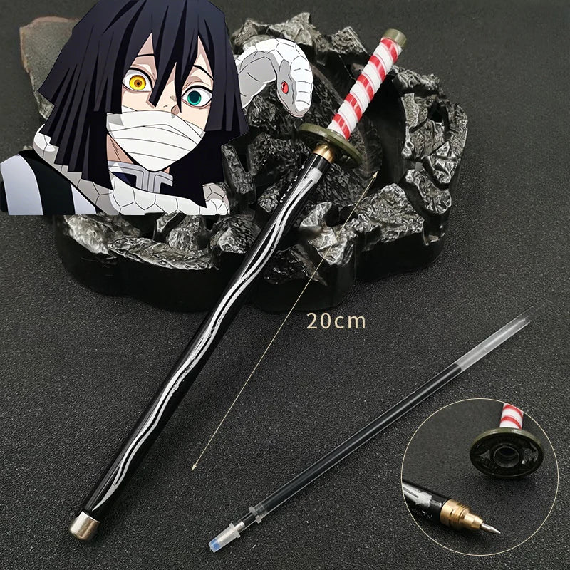 New 17 Styles Japan Anime Demon Slayer Model Gel Pen 0.5mm Black Refill Cosplay Prop Kid Student Gift SlayerWeapon Sword