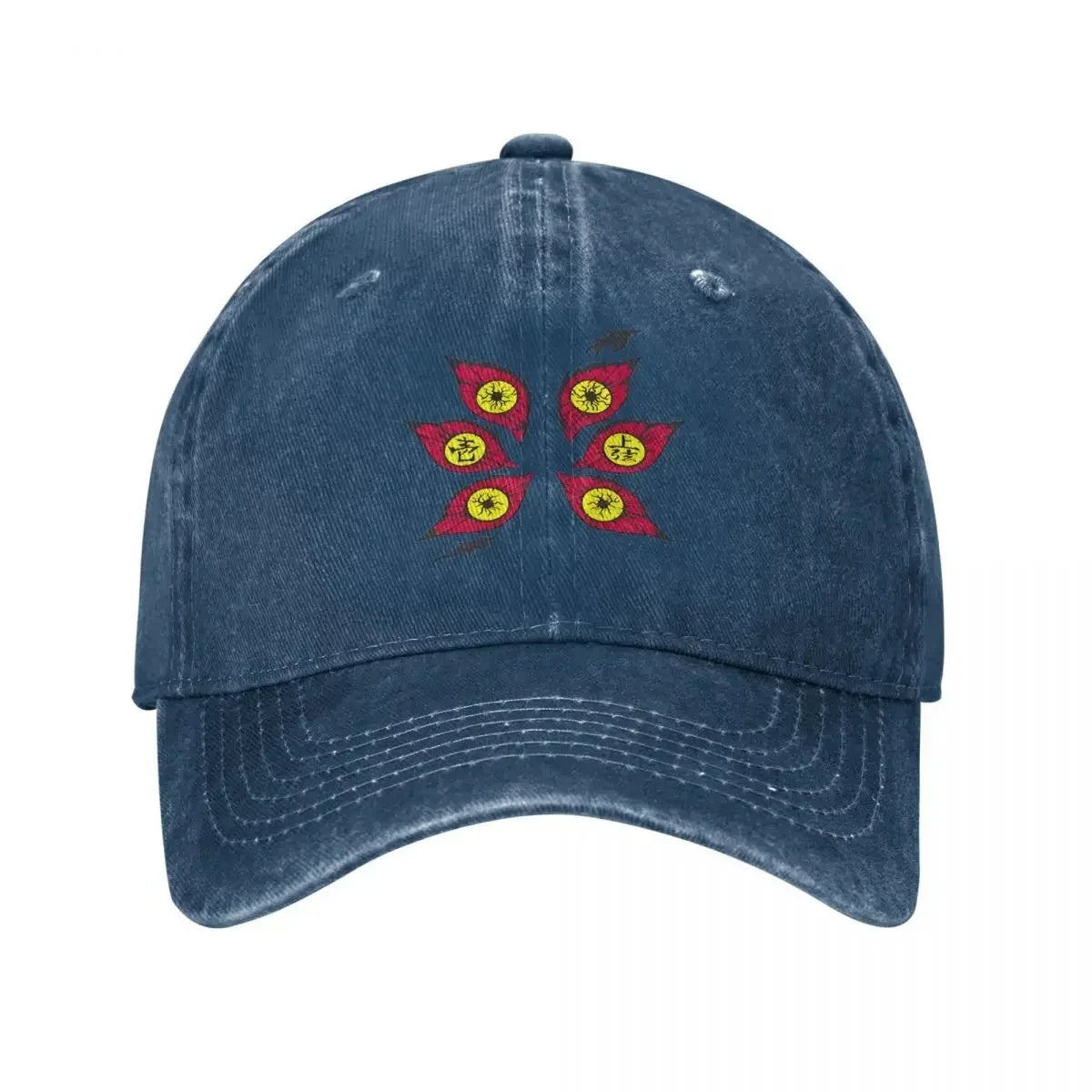 Demon Slayers Kokushibo Baseball Cap Vintage Distressed Washed Anime Comic Sun Cap Unisex Outdoor Activities Adjustable Hats Cap