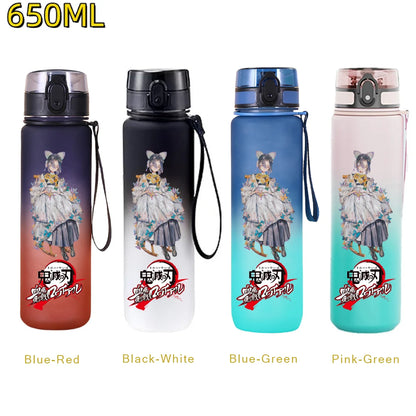 650ML Demon Slayer Kamado Tanjirou Rengoku Kyoujurou Portable Sports Water Bottle Leak Proof Outdoor Travel Sports Fitness Jugs