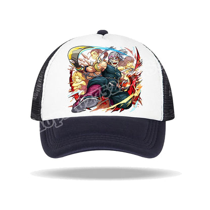 Kids Adults Baseball Caps Demon Slayer Infinity Castle Anime Character Print Sun Hat Cartoon Summer Adjustable Pointy Hats Gifts